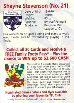 1998 Chickenfeed Superleague TFL #7 Shayne Stevenson Back